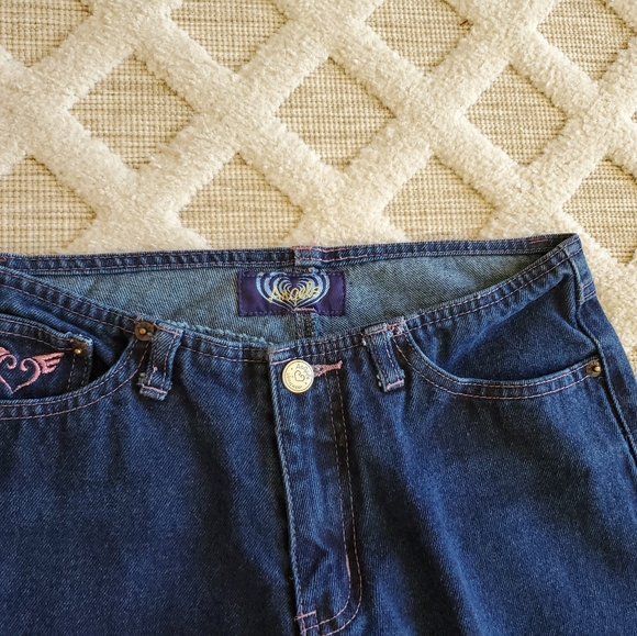 Vintage Angels Low Rise 90's Bootcut Blue Jeans Size 5 Classic Retro Boho Chic - Picture 4 of 12